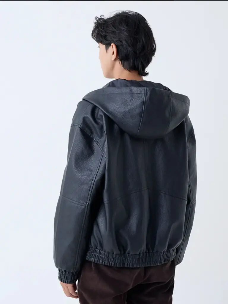 Nuon Black Relaxed - Fit Faux Leather Jacket (smalll)